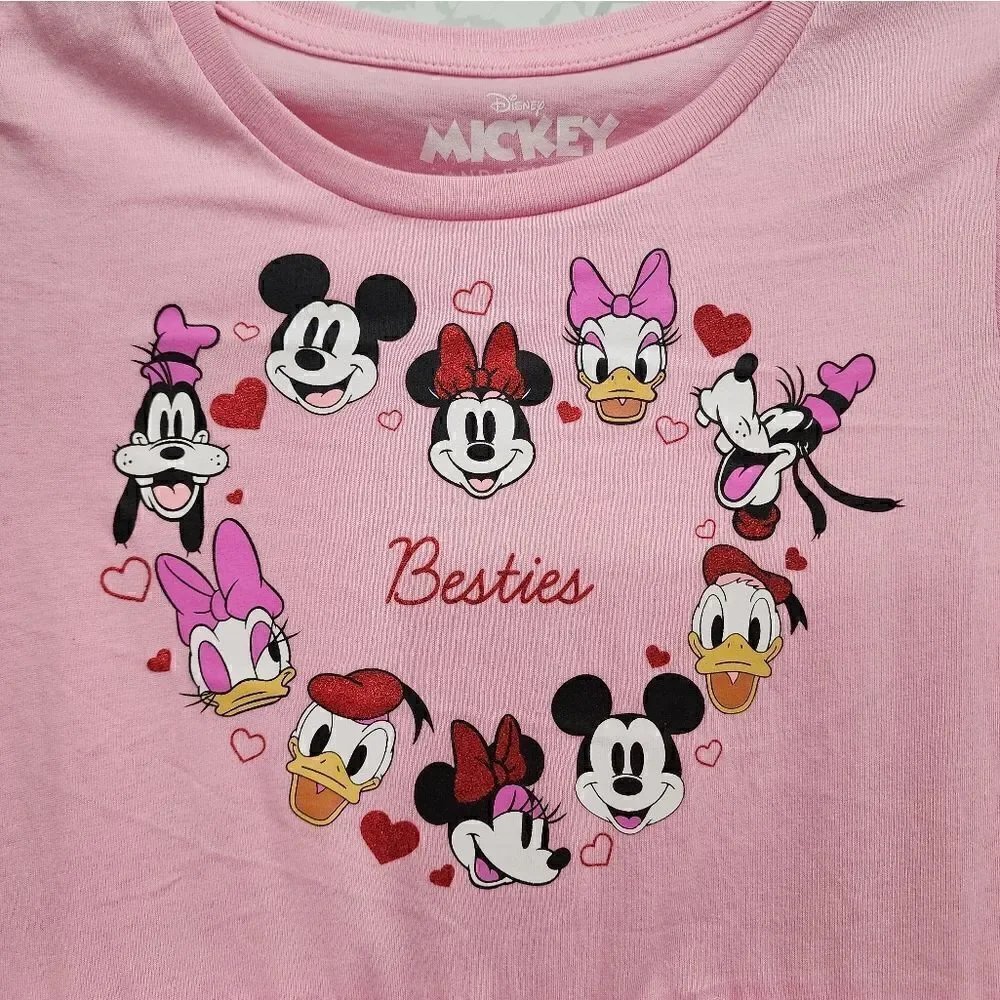 New Disney Minnie Mouse Bestie Valentine's Day Pink Tulle Dress
